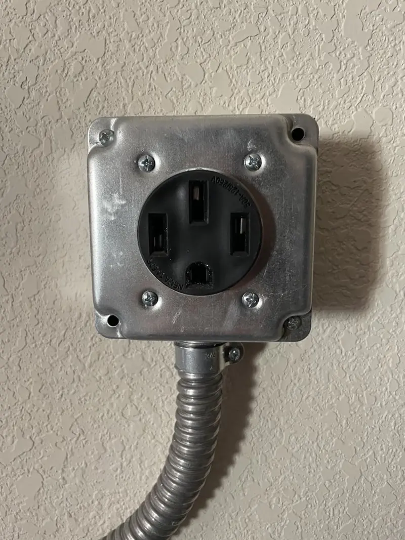 NEMA 14-50 outlet installed for Electrical Panel Upgrade in Wilson